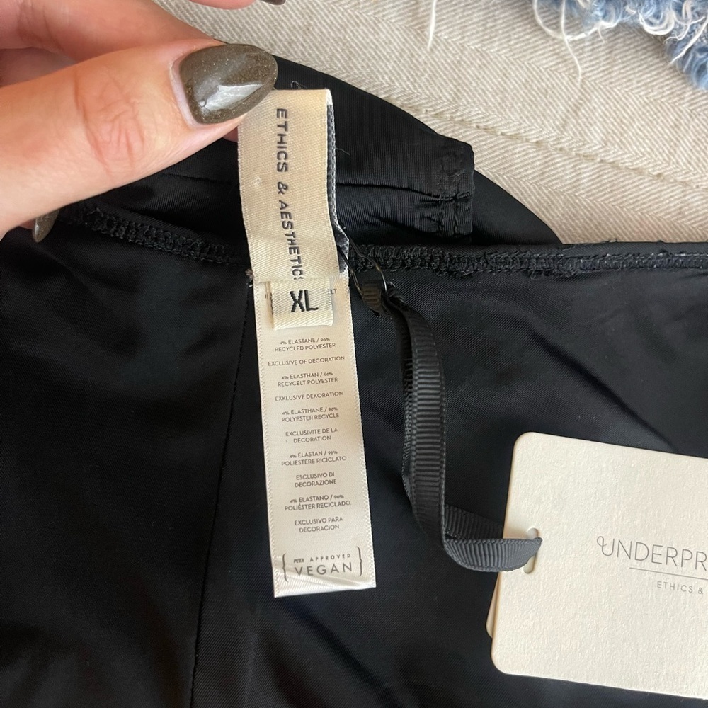 Underprotection High Cut Bikini Bottoms Black Vegan New With Tags Size Xl — image 7 of 8